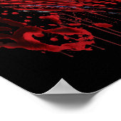 血ナイフ血染め血液(ばちゃばちゃ)跳ねる図 ポスター (角)