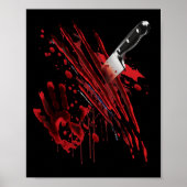 血ナイフ血染め血液（ばちゃばちゃ）跳ねる図 ポスター (正面)