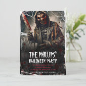 血ナイフ&ホラーハロウィーンマスクパーティー 招待状 (スタンド正面)