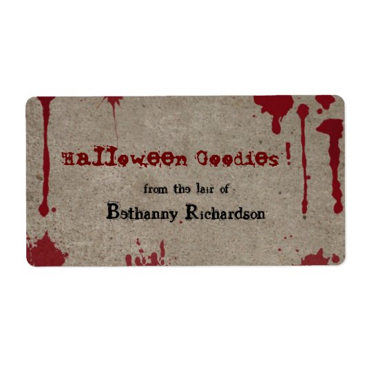 血ハロウィンキッチンラベル ラベル (正面)