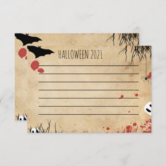 血ハロウィン空白のハンドまたはデジ書タル (正面/裏面)