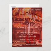 血ハロウィーンカクテルパーティの招待状 インビテーションポストカード (正面/裏面)