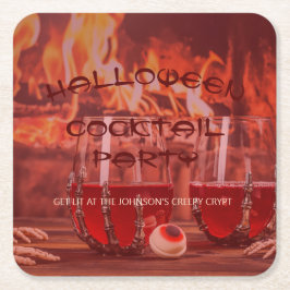 血ハロウィーンカクテルパーティー スクエアペーパーコースター