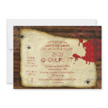 血ハンドハローウィンパーティ招待状