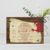 血ハンドハローウィンパーティ招待状 招待状 (スタンド正面)