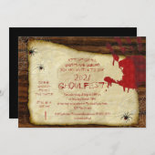 血ハンドハローウィンパーティ招待状 招待状 (正面/裏面)