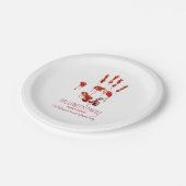 血ハンドプリントハロウィーン紙プレート ペーパープレート (アングル)