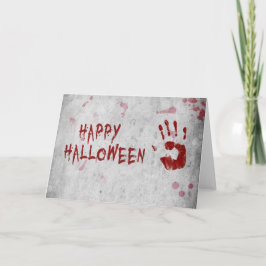 血ハンドプリントハロウィーン カード