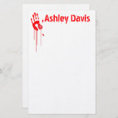 血ハンドプリントハロウィーン 便箋 (正面/裏面)