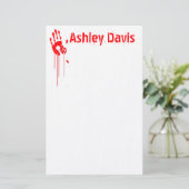 血ハンドプリントハロウィーン 便箋 (スタンド正面)