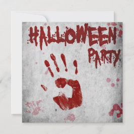 血ハンドプリントハロウィーン 招待状