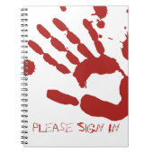 血ハンドヘーターハロウィンゲストブック ノートブック (正面)