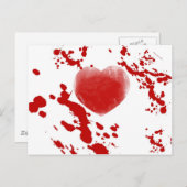 血ハート ポストカード (正面/裏面)