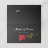 血バラエレガントブラックゴシッ結婚クス プレイスカード (外部開封)