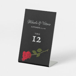 血バラエレガントブラックゴシッ結婚クス 台座サイン