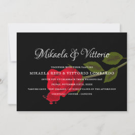 血バラエレガントブラックゴシッ結婚クス 招待状
