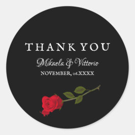 血バラエレガントブラックGothic結婚's Thank you ラウンドシール