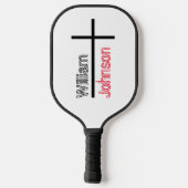 血パーソナライズされたキリスト教十字信仰 ピックルボールラケット (裏面)
