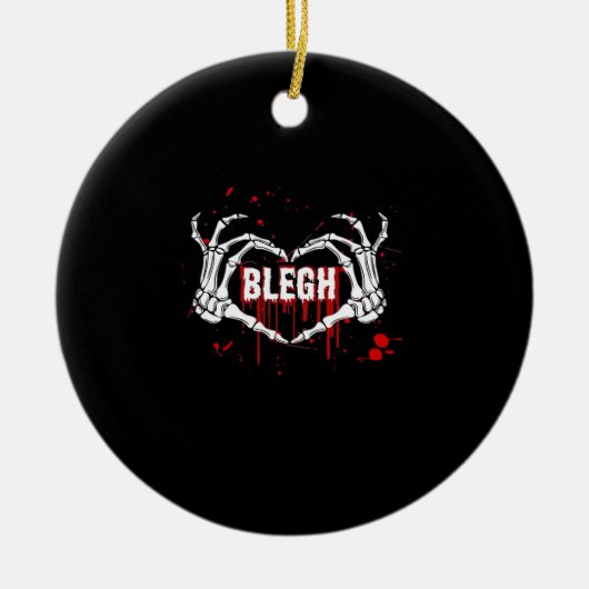 血ブレークダウン、スケルトンハートハンドエモ、Metalc セラミックオーナメント (正面)