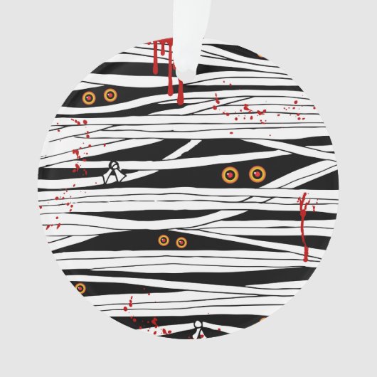 血ミイラの包帯と不気味な目ハロウィーン オーナメント (正面)