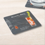 血メアリレシピ スクエアペーパーコースター (アングル)