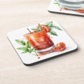 血メアリーの水色ガラス コースター (左側)