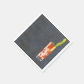 血メアリーまたは血シーザー スタンダードカクテルナプキン (角)