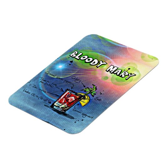 血メアリーカクテルドリンクレシピマグネット マグネット (左側)