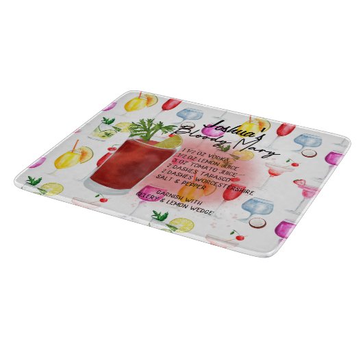 血メアリーカクテルレシピ パーソナライズされた カッティングボード (角)