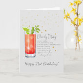 血メアリーカクテル21ハッピーバースデーカード カード (黄色い花)
