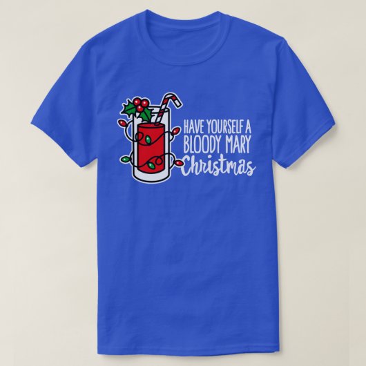 血メアリークリスマスおもしろいクリスマスメリー Tシャツ (デザイン正面)