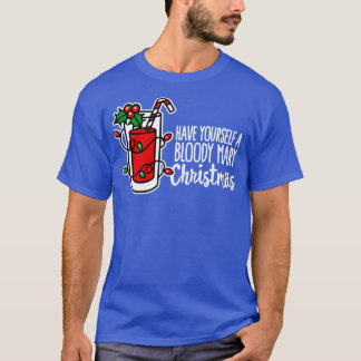 血メアリークリスマスおもしろいクリスマスメリー Tシャツ