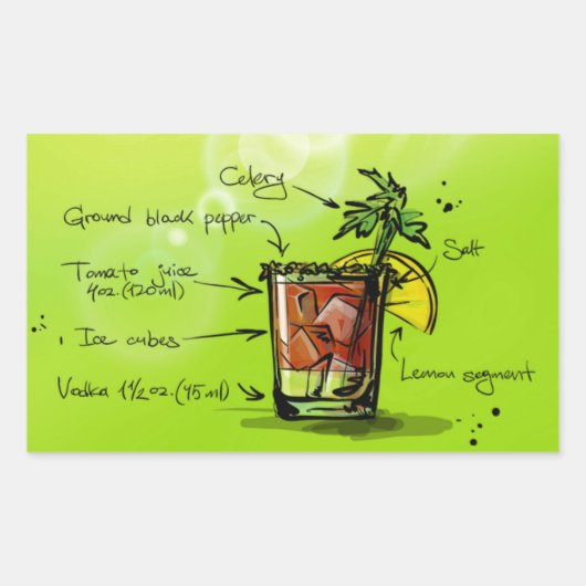 血メアリーレシピ 長方形シール (正面)