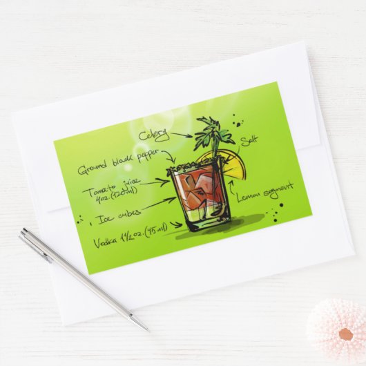 血メアリーレシピ 長方形シール (封筒)