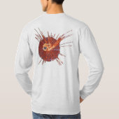 血ラウンド針パターン抽象芸術アートtシャツ tシャツ (裏面)