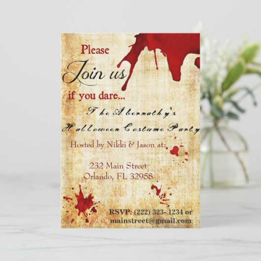 血ヴァンパイアハローウィンパーティ招待状 招待状 (スタンド正面)