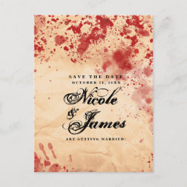 血ヴィンテージ紙ハロウィーン日付を保存 案内ポストカード