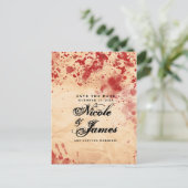 血ヴィンテージ紙ハロウィーン日付を保存 案内ポストカード (スタンド正面)