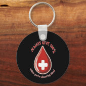 血与えを出さない限り常に100おもしろい% キーホルダー (正面)