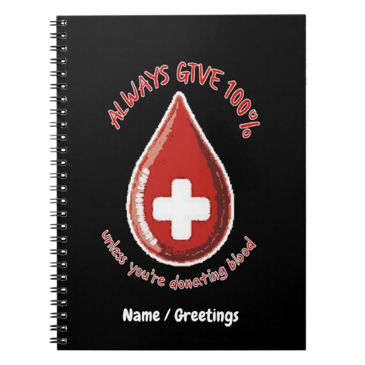 血与えを出さない限り常に100おもしろい% ノートブック (正面)