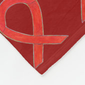 血中がん認識度リボン軟フリースブランケット フリースブランケット (角)