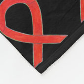 血中がん認識度リボン軟フリースブランケット フリースブランケット (角)