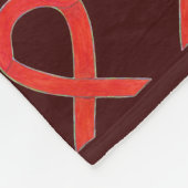 血中がん認識度リボン軟フリースブランケット フリースブランケット (角)