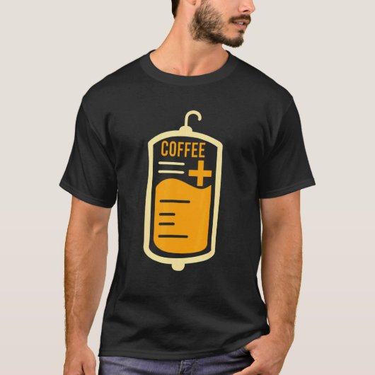 血中バッグコーヒー中毒ドリンカーカフェイン入りビーヴ Tシャツ (正面)