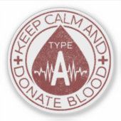血保紋血球型Aクラス シール (正面)