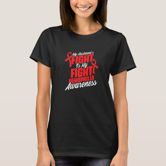 血友病と闘う夫を支える 血友病サバイバーの Tシャツ (正面)