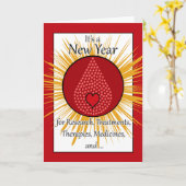 血友病の医療従事者の新年 カード (黄色い花)