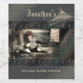 血吸吸血鬼ホラー映画 ワインラベル (シングルラベル)