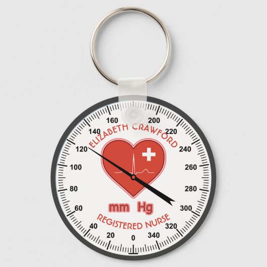 血圧モニターナースドクターヘルス気に キーホルダー (正面)