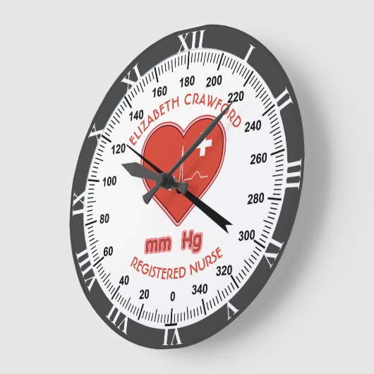 血圧モニターナースドクターヘルス気に ラージ壁時計 (傾斜)